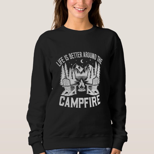 Das Leben ist besser um die Coole Familienmatte am Sweatshirt (Vorderseite)