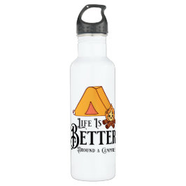 Das Leben ist besser um ein Campfeuer herum Edelstahlflasche