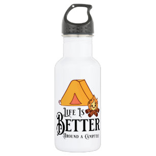 Das Leben ist besser um ein Campfeuer herum Edelstahlflasche