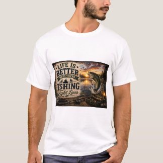 Das Leben ist besser, wenn du fischst – Bass Desig T-Shirt