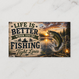 Das Leben ist besser, wenn du fischst – Bass Desig Visitenkarte