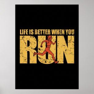 Das Leben ist besser, wenn du läufst - Runner Girl Poster
