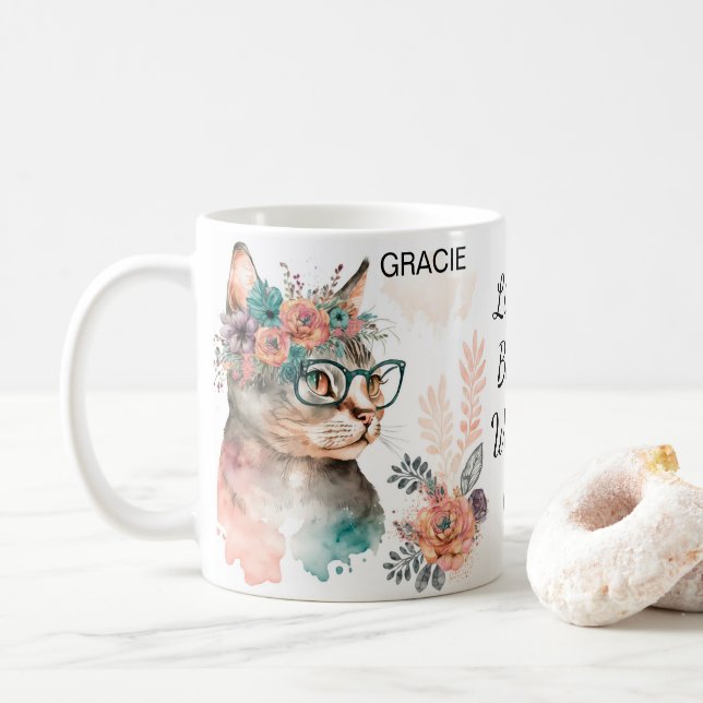 Das Leben ist besser, wenn ein katzeneigener Begle Kaffeetasse (Mit Donut)