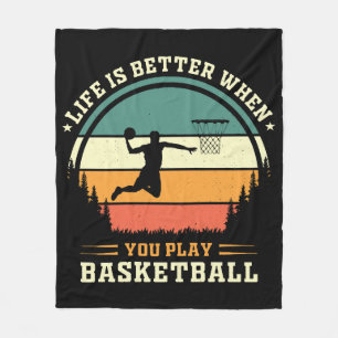 Das Leben ist besser, wenn man Basketball spielt Fleecedecke