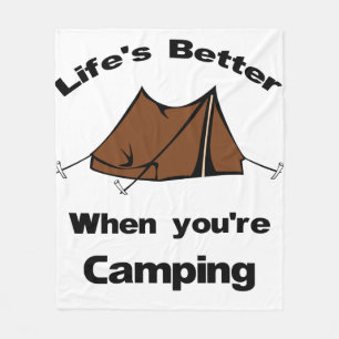 Das Leben ist besser, wenn man Camping ist Fleecedecke