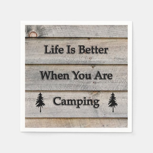 Das Leben ist besser, wenn man Camping ist Serviette (Vorderseite)