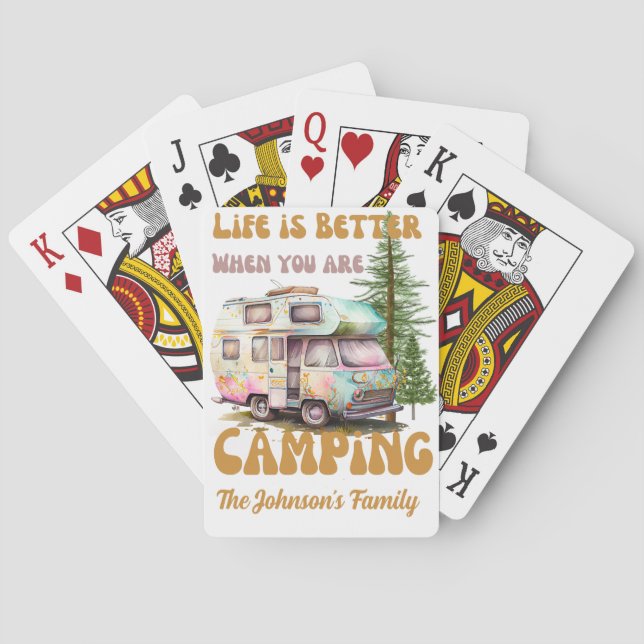 Das Leben ist besser, wenn man Camping ist Spielkarten (Rückseite)