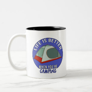 Das Leben ist besser, wenn man Camping ist Zweifarbige Tasse
