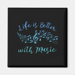 Das Leben ist besser, wenn Musiker Zitat Clef noti Magnet