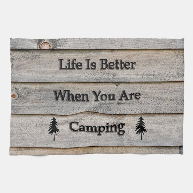 Das Leben ist besser, wenn Sie Camping sind Handtuch (Horizontal)