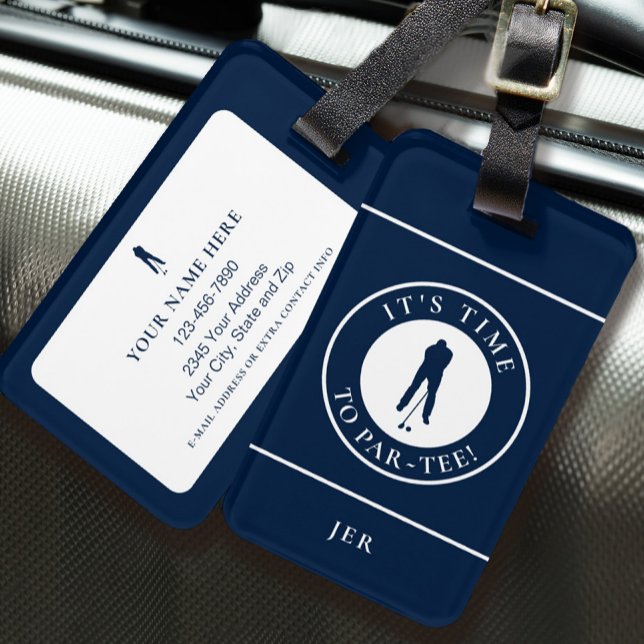 Das Leben ist besser zur Teezeit Personalisierter  Gepäckanhänger (Life Is Better at Tee Time Personalized Golfer Luggage Tag)