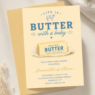Das Leben ist Butter Mit Einem Baby Gelben Baby Sh Einladung