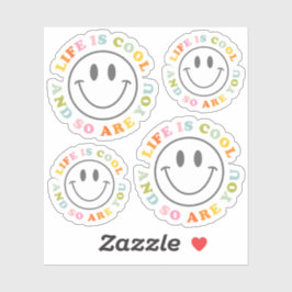 Das Leben ist Cool glücklich lächelnd Gesicht Emoj Aufkleber