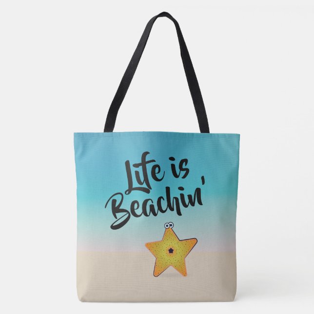 Das Leben ist der Strandfisch Tasche (Vorderseite)
