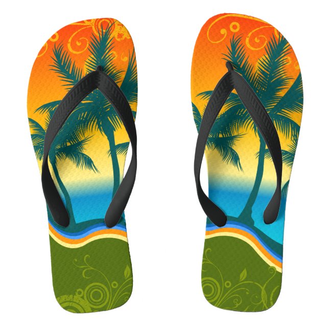 Das Leben ist ein Beach-Wide-Strap-Flops Flip Flops (Fußbett)