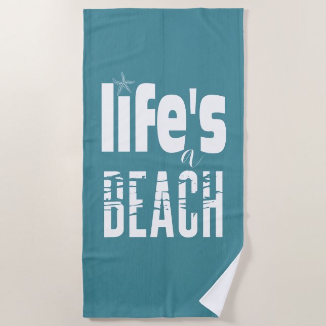 Das Leben ist ein beflissener Aquamariner Hintergr Strandtuch (Vorderseite)