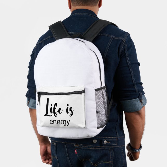 Das Leben ist ein energiesparender Schriftart, der Bedruckter Rucksack (Insitu (Modell))