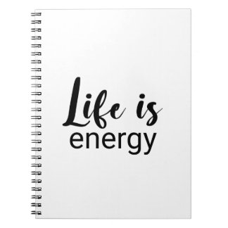 Das Leben ist ein energiesparender Schriftart, der Notizblock
