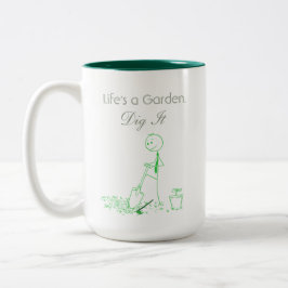 Das Leben ist ein Garten Zweifarbige Tasse