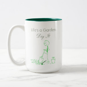 Das Leben ist ein Garten Zweifarbige Tasse
