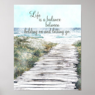 Das Leben ist ein Gleichgewicht Inspiration Strand Poster