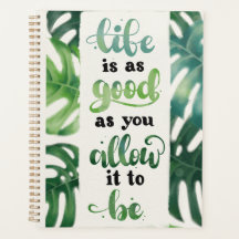 Das Leben ist ein gutes Affirmation Green Dschunge