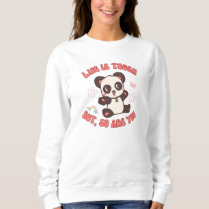 Das Leben ist ein hartes Niedliches Retro-Panda Sweatshirt