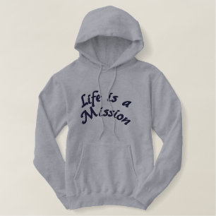 Das Leben ist ein Mission_ besticktes Shirt