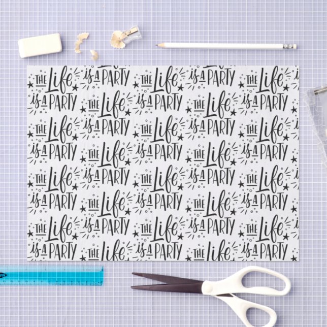"Das Leben ist ein Party" Gewehrpapier - fröhliche Seidenpapier (Handwerk)