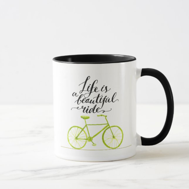 Das Leben ist ein schöne FahrLimones Grün Tasse (Rechts)