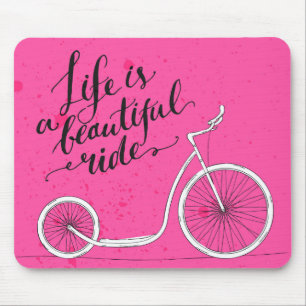 Das Leben ist ein schönes Fahrrosa Mousepad