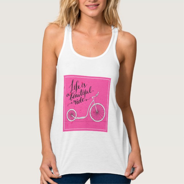 Das Leben ist ein schönes Fahrrosa Tank Top (Vorderseite)