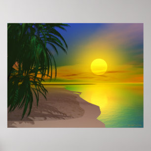 Das Leben ist ein sonniger Strand Poster