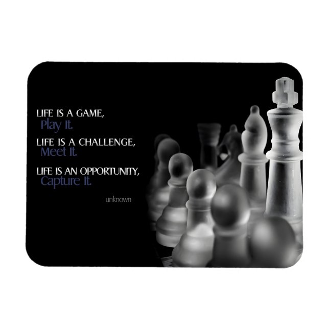 "Das Leben ist ein Spiel" Flexible Inspiration Zit Magnet (Horizontal)