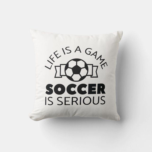 Das Leben ist ein Spiel Fußball ist ernst Kissen (Vorderseite)