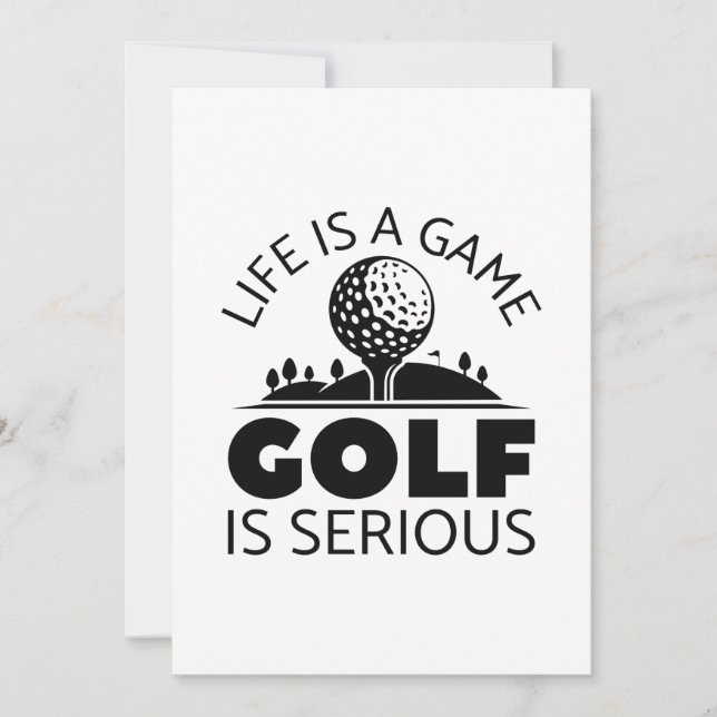 Das Leben ist ein Spiel Golf ist ernst. Dankeskarte (Vorderseite)