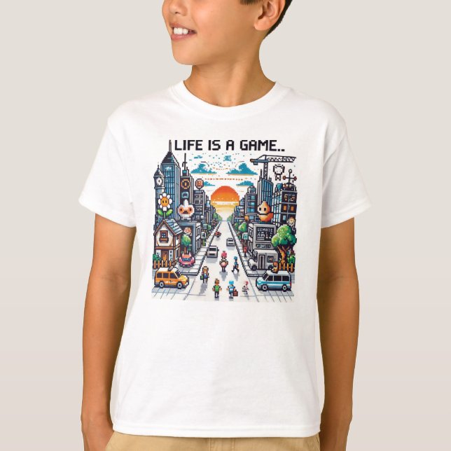 Das Leben ist ein Spiel. #Part2 (8bit) (Gamer-Shir T-Shirt (Vorderseite)