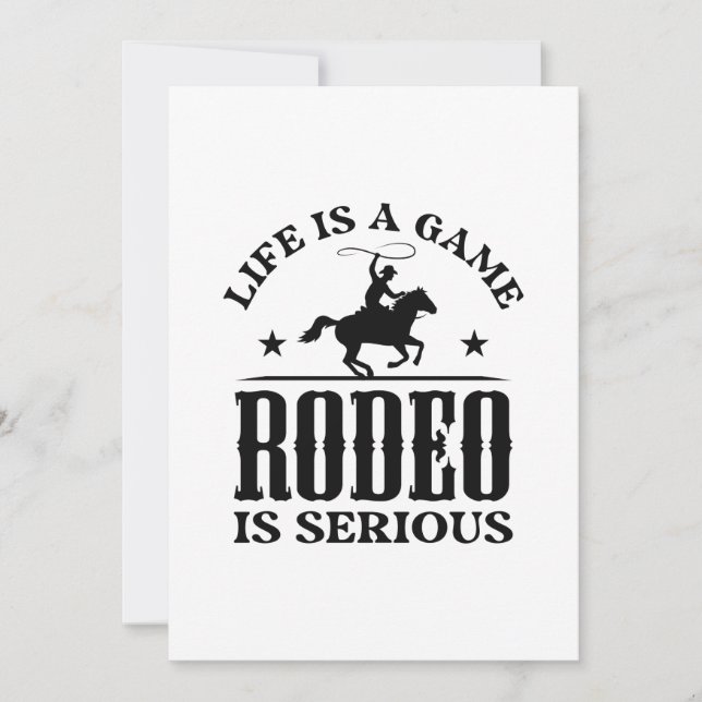 Das Leben ist ein Spiel Rodeo ist ernst Dankeskarte (Vorderseite)