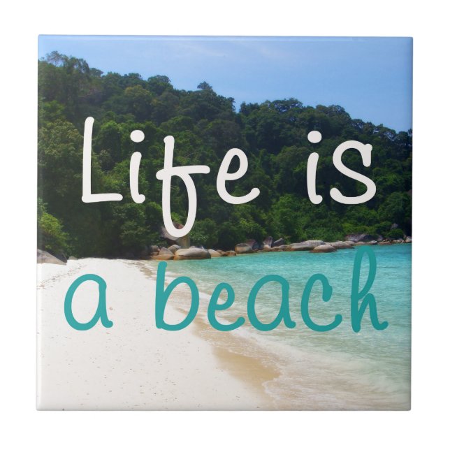 Das Leben ist ein Strand Fliese (Vorderseite)