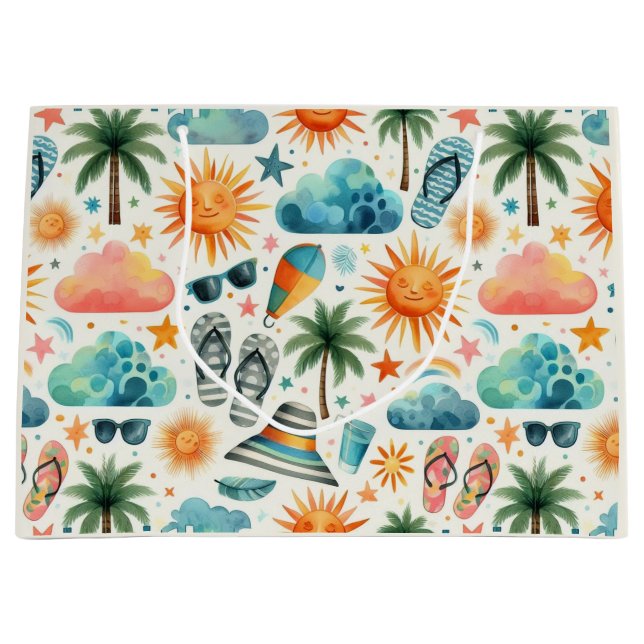 Das Leben ist ein Strand Große Geschenktüte (Vorderseite)