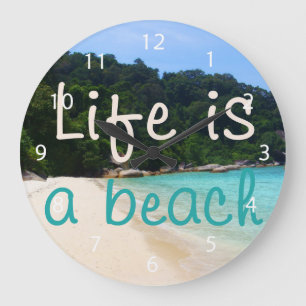 Das Leben ist ein Strand Große Wanduhr