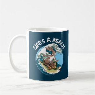 Das Leben ist ein Strand - Kaninchen und Schildkrö Kaffeetasse
