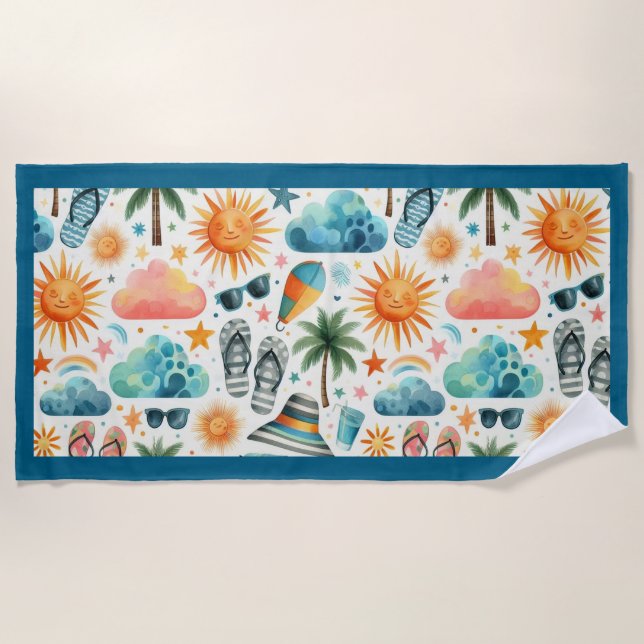 Das Leben ist ein Strand Strandtuch (Vorderseite)