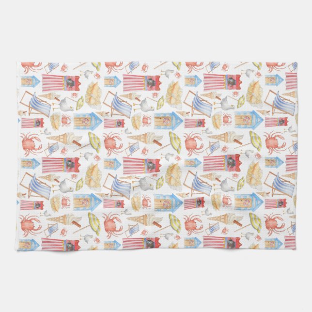 Das Leben ist ein Strand teatowel Geschirrtuch (Horizontal)