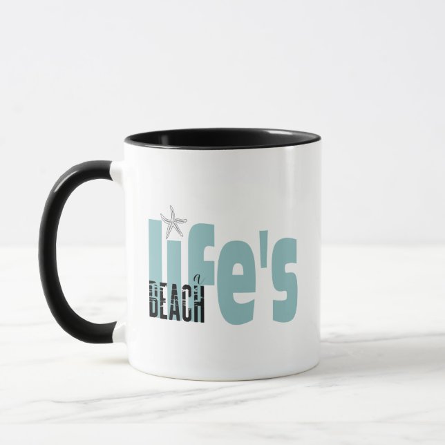 Das Leben ist ein Strandangebot Tasse (Links)