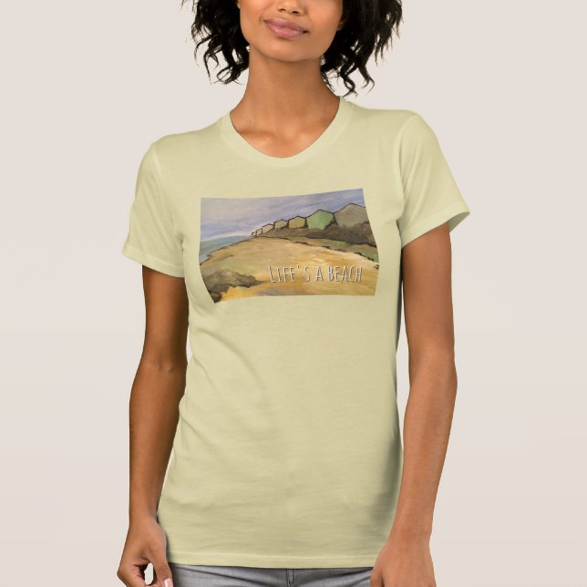 Das Leben ist ein T - Shirt am Strand (Vorderseite)
