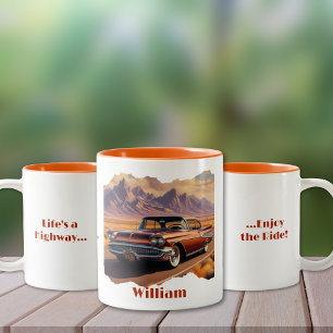 Das Leben ist eine Autobahn-Kaffee-Tasse Zweifarbige Tasse