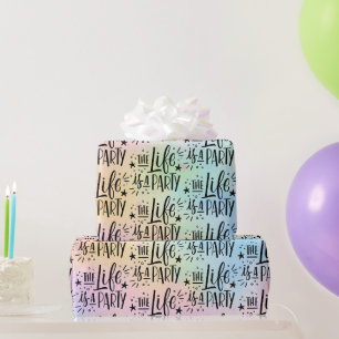 Das Leben ist eine Party – Fröhliche Feierfarbe Geschenkpapier