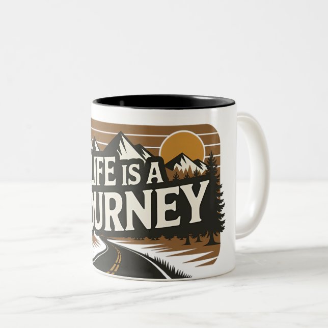 Das Leben ist eine Reise Camping Abenteuer Tasse (VorderseiteRechts)