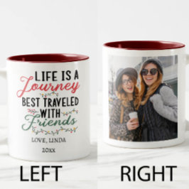 Das Leben ist eine Reise, die am besten mit Freund Zweifarbige Tasse
